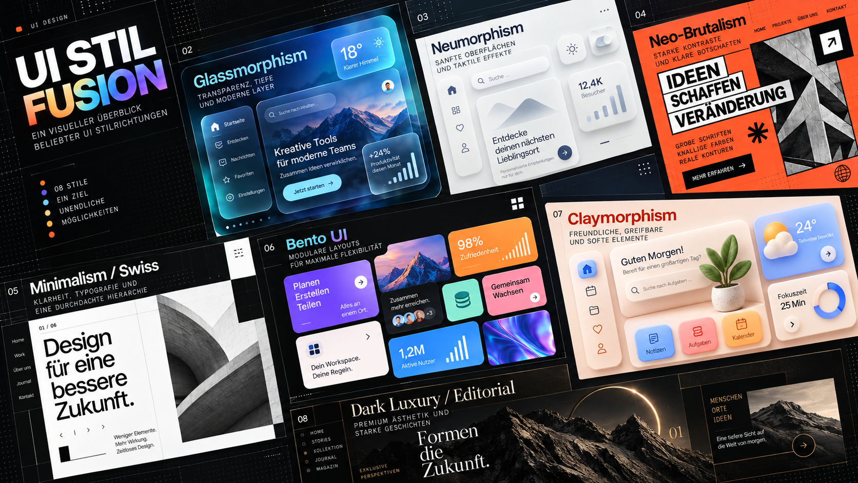 Übersicht moderner UI- und UX-Designstile